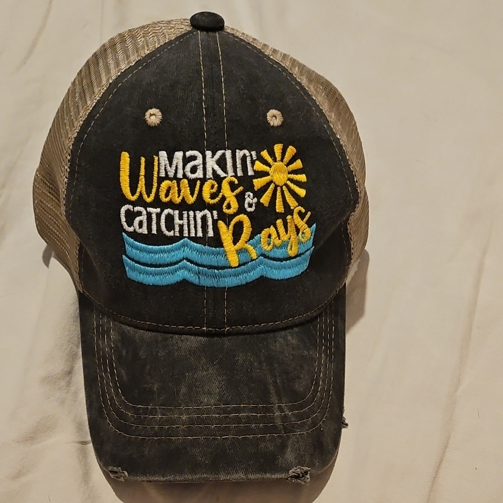 Mesh Trucker Hat, "Makin' Waves & Catchin' Rays